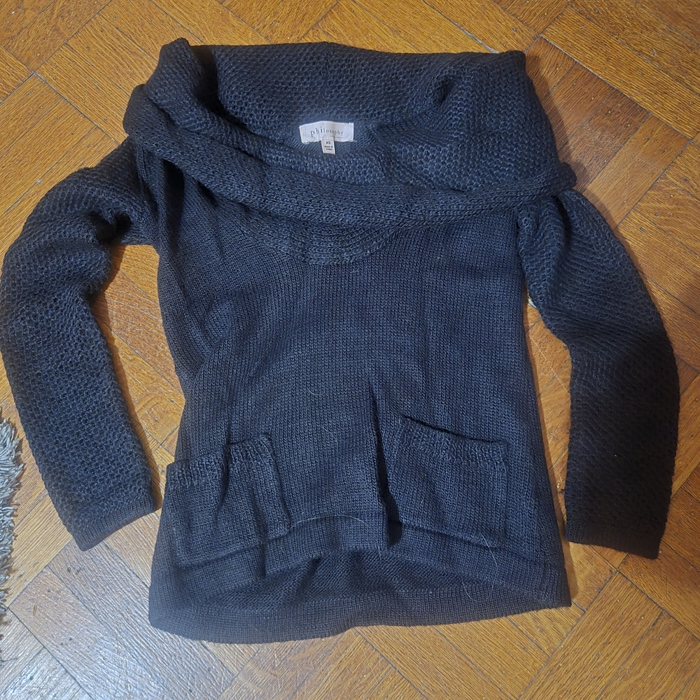 Philosophy Black  Off-the-Shoulder Sweater